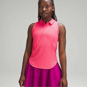 Lululemon Quick-Dry Sleeveless Polo Shirt Lipgloss size 4